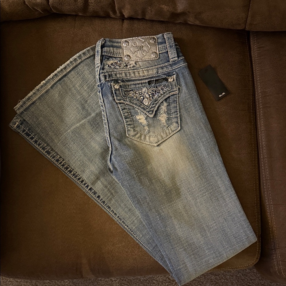 Miss Me Kids Denim Jeans with Silver Accents